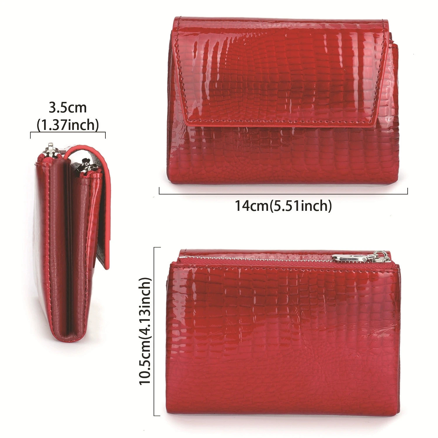 Magnetic Clasp Genuine Leather Wallet Cow Leather Purse Woman RFID Card Holder Clutch With Box 251029