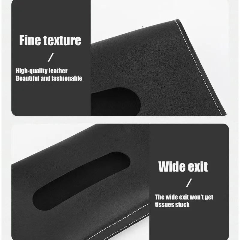 1 Pcs PU Soft Leather Car Tissue Box Hanging Sun Visor Tissue Box Creative Car Storage Products Car Interior Accessories 251029