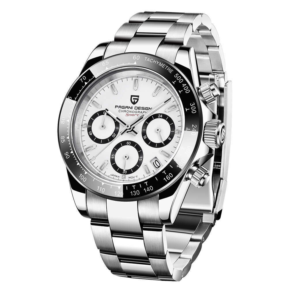 PAGANI DESIGN Trendy Functional Stainless Steel Luminous Calendar Quartz Watch for Men PD-1644