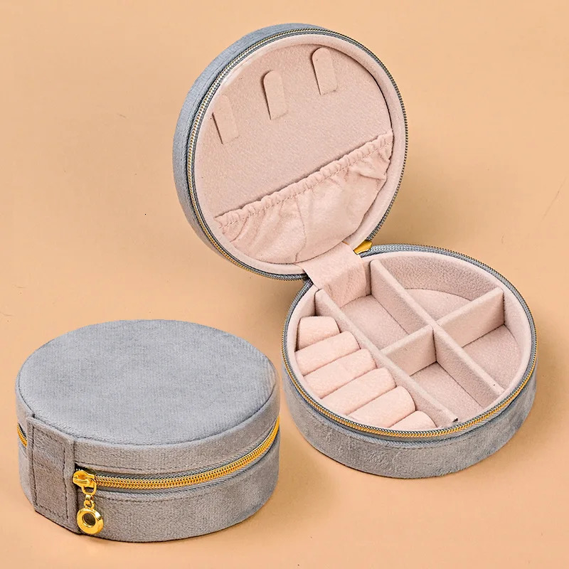 Ins Round Mini Ring Box Travel Portable Small Jewelry Gift Packaging and Storage Organizer 251013