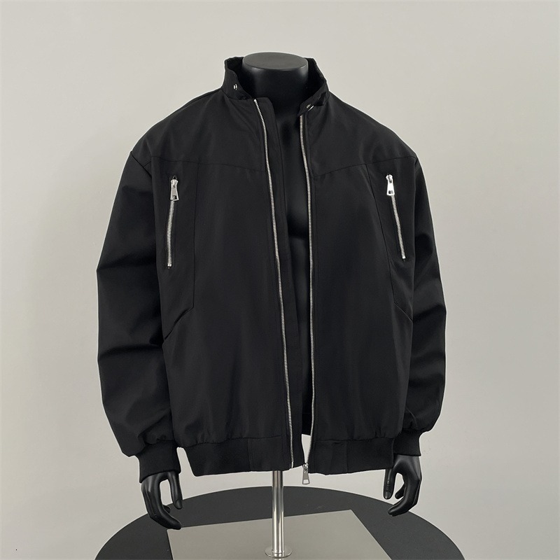 American High Street Stand Collar Workwear Pilot Jacket Men's Loose Trendy Designer Jacket Brand Zipper Design Baseball Jacket Coat Trendy