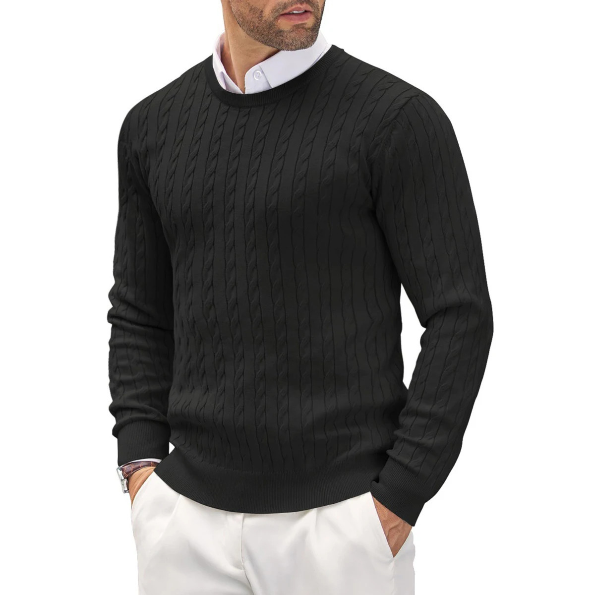 Spring Autumn Mens ONeck Knitted Sweater Fashion Slim Fit Smart Casual Knit Pullovers Men Long Sleeve Knitting Sweaters Top 251029
