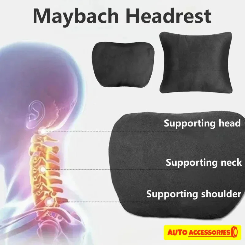 Car Headrest Neck Support Seat Maybach S Class Soft Universal Adjustable Car Pillow Neck Rest Cushion High Quality 251029