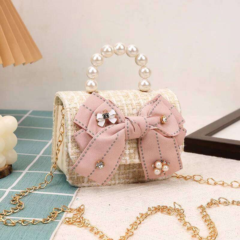 Fashion women's clutch handbag summer cute pink bow casual messenger sweet girl small square shoulder bag