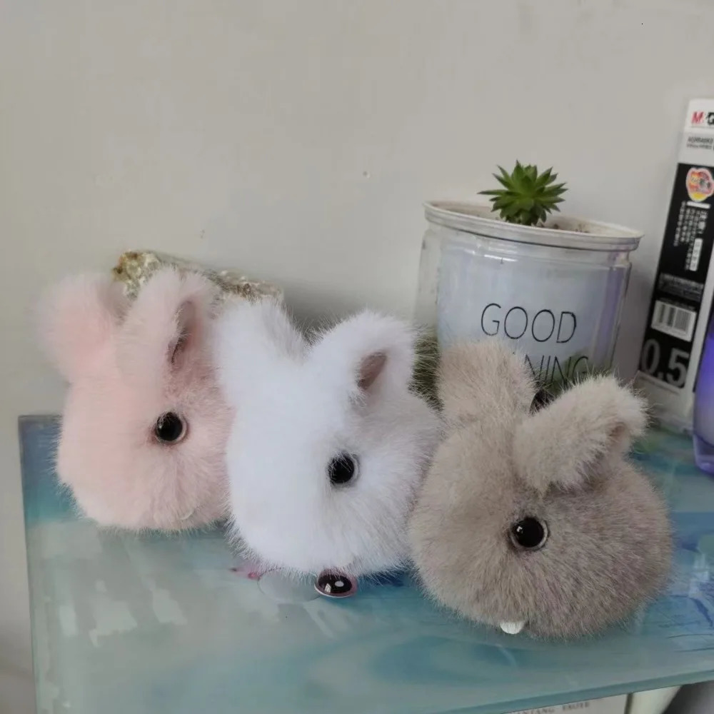 Portable Rabbit Bag Pendant Mini Rabbit Keychain Cute Bunny Fur Hairball Bunny Keychain for Bag Car 251029
