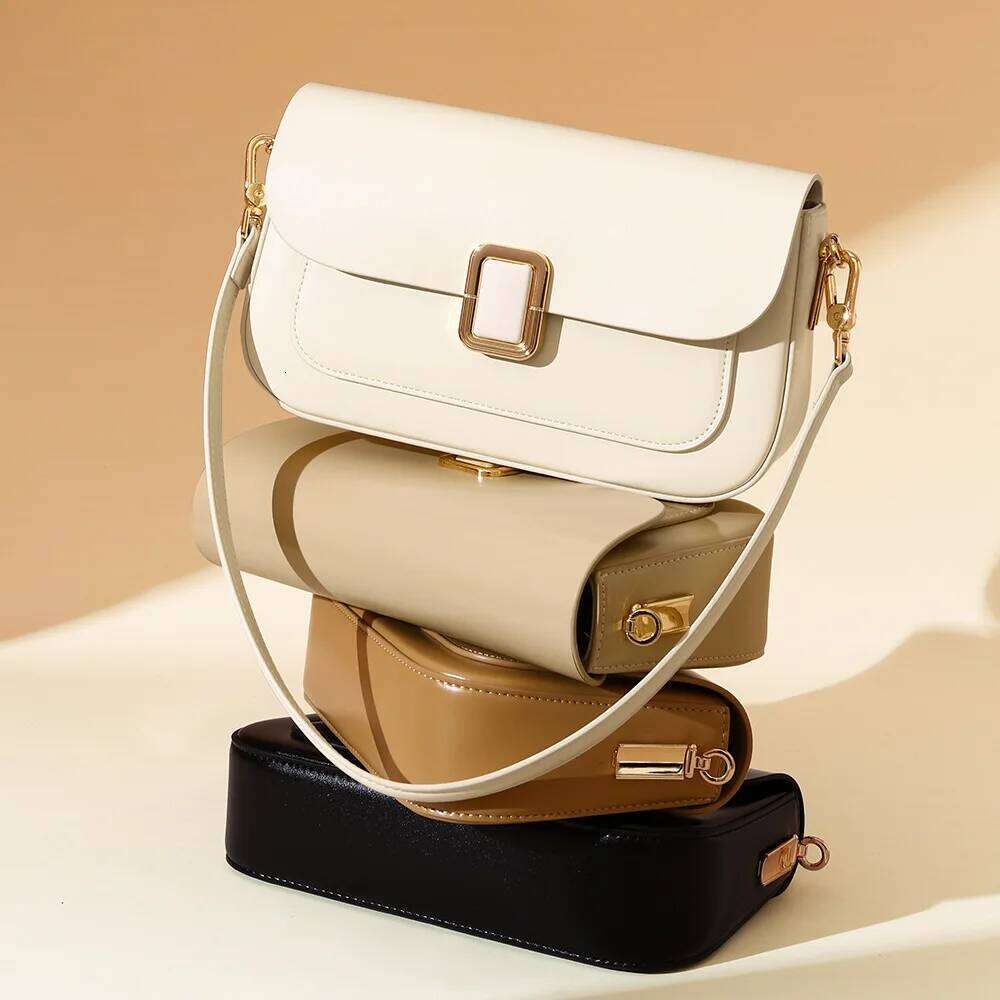 Cowhide Underarm New Niche Design French Vintage Crossbody Fashionable Ladies Single Shoulder Small Square Bag Suotong1029