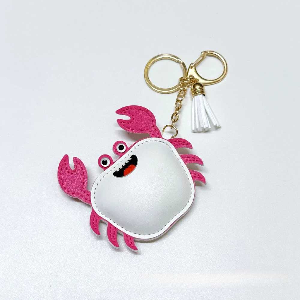 Simple and Fashionable Leather Crab Car Keychain Bag Creative Headphone Bag Pendant AccessoriesW251029