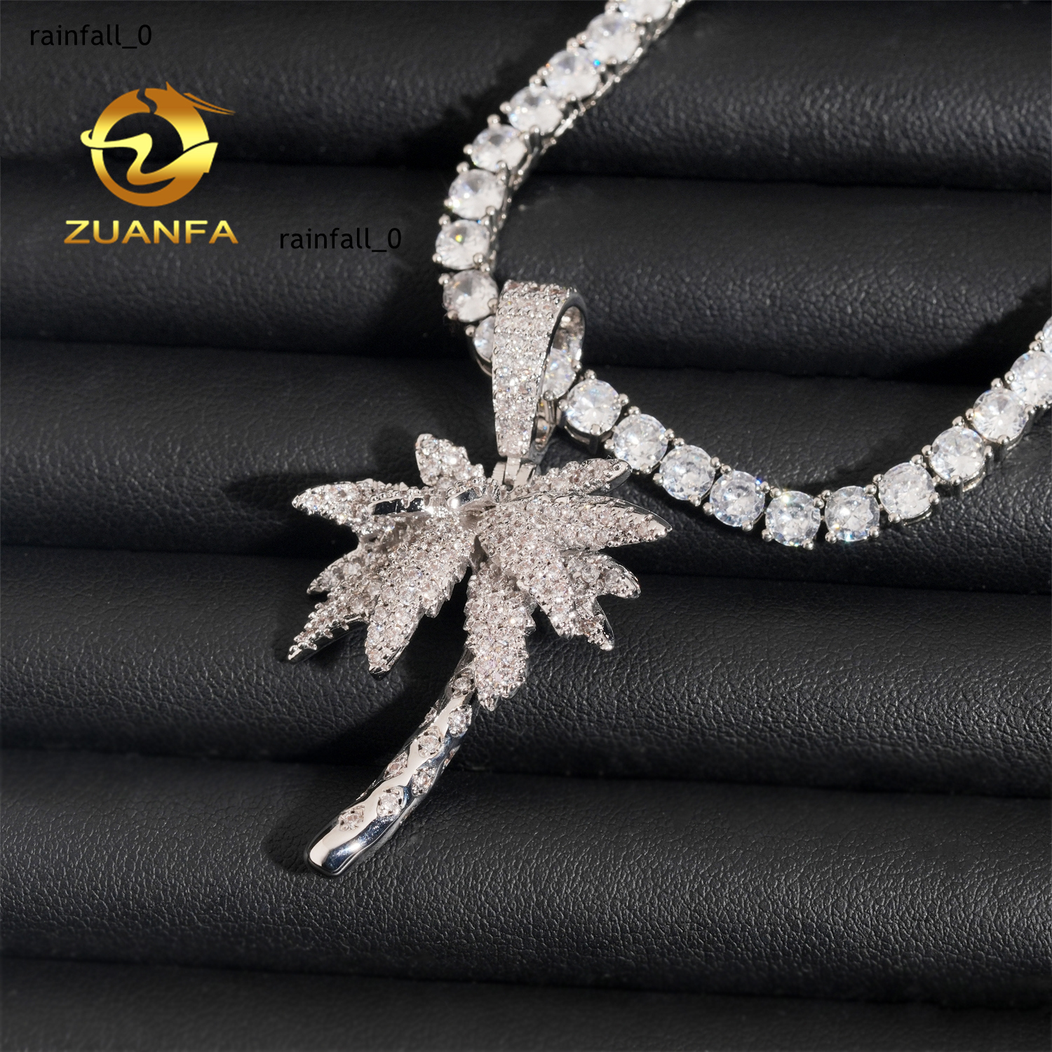 Tiny Coconut Tree Pendant Moissanite Pendants Iced Out Jewelry Custom Cross Pendant