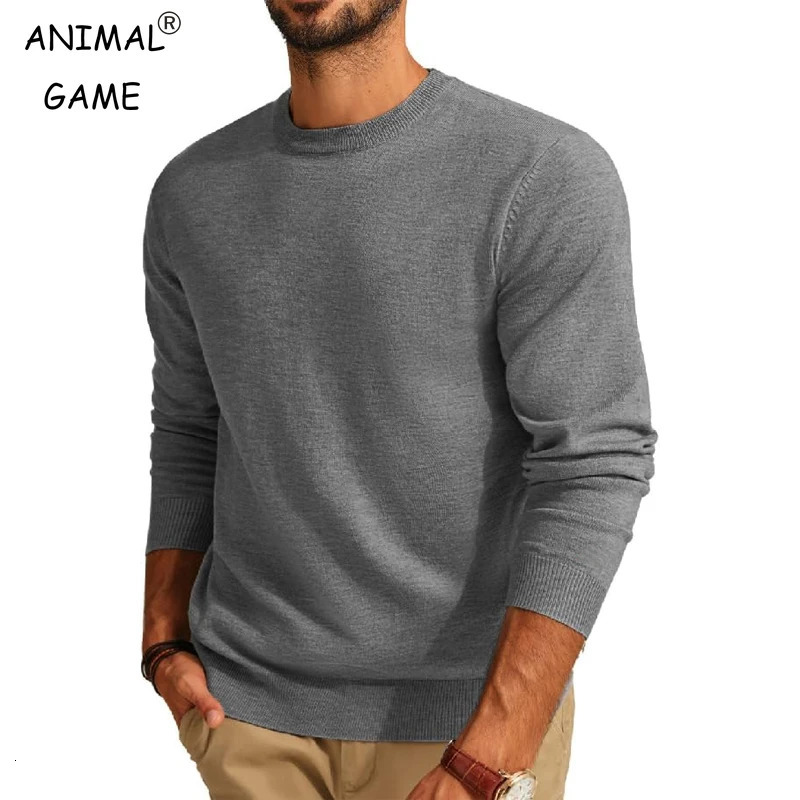 Mens Long Sleeve Sweaters Crew Neck Basic Lightweight Knitted Pullover Shirts Autumn Warm Streetwear Outdoor Jogger Coats 251029
