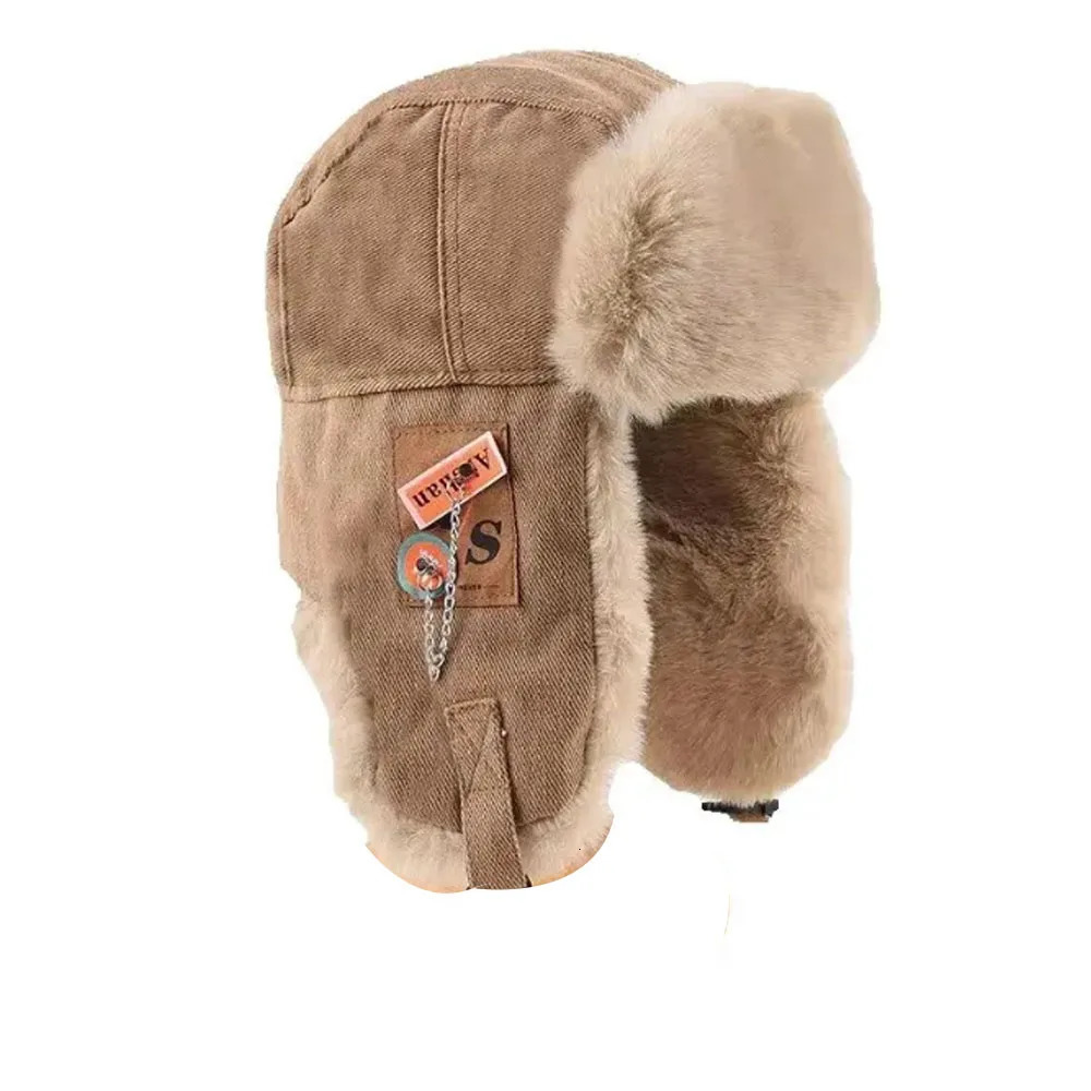 Bomber Hat Men Women Thick Warm Russian Ushanka Fur Fashion Male Female Winter Black Grey Earflap Ski Cap 251013