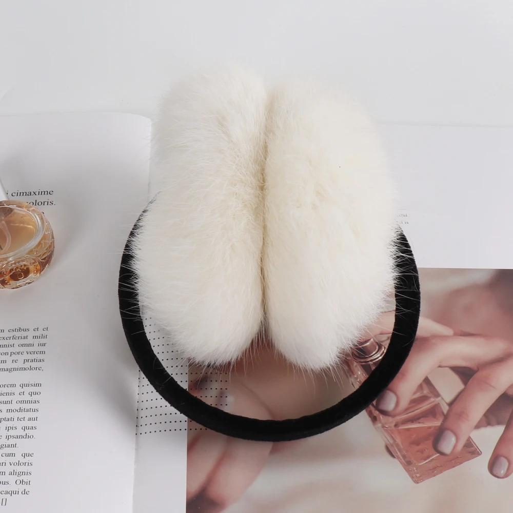 2025 Fashion Girls Outdoor 100 Natural Rabbit Fur Earflaps Women Winter Warm Fluffy Real Rabbit Fur Earmuffs Female Gifts 251029