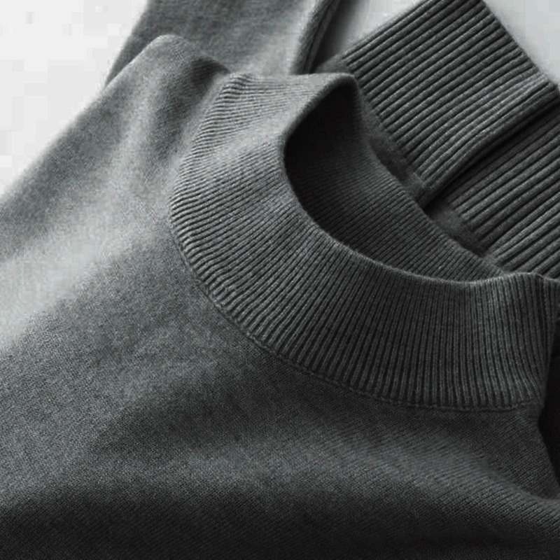Mens Mock Turtleneck Sweater Mens Knitting Pullovers Rollneck Sweater Winter Warm Men Jumper Slim Fit Casual Streetwear 251029