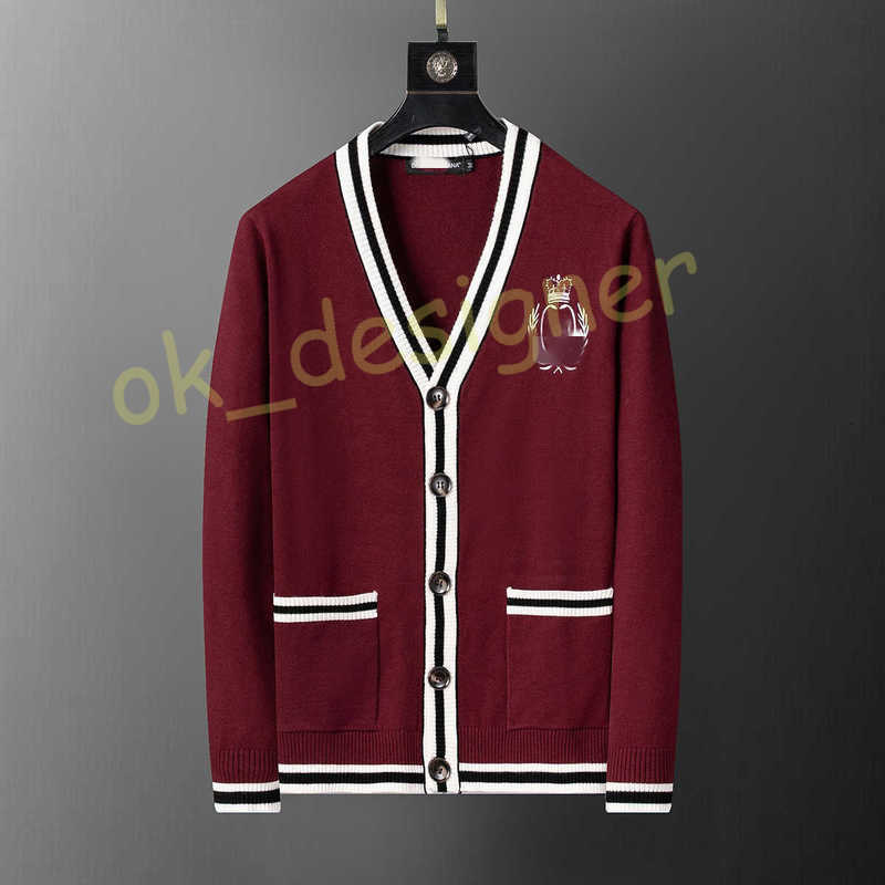 Designer Men's Sweaters Correct Version Autumn Winter New Men's Sweater Knitted Cardigan Thickened V-Neck Fashion Casual Warm Men's sweater Jacket