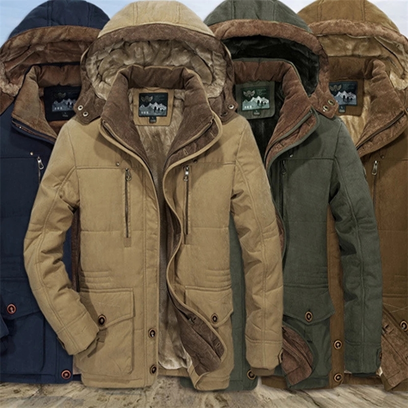 thick warm Mens Padded parkas Cotton Jacket Thick Casual Mens Parkas Winter Trend S6XL plus size outdoor winter jackets men 251028