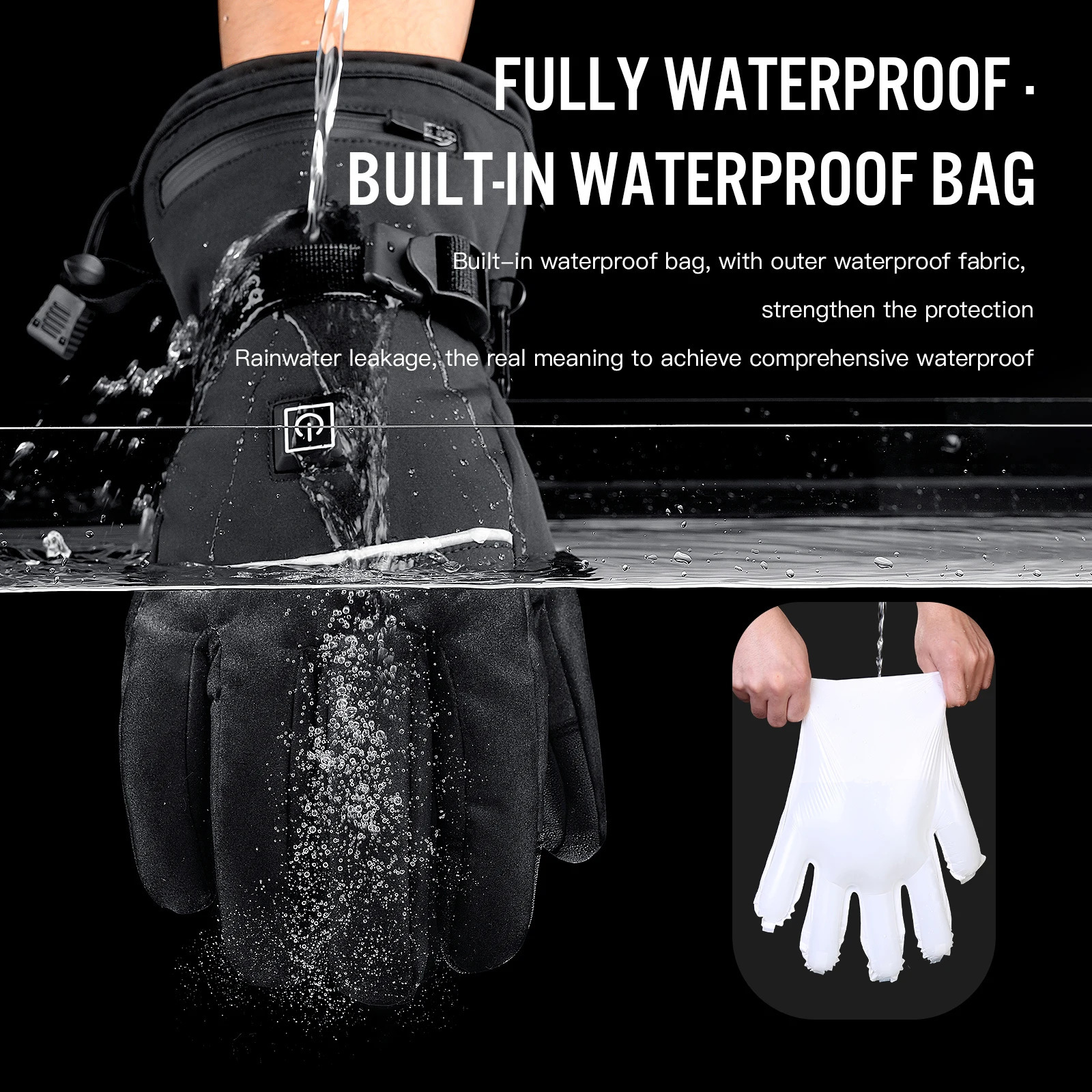 Electric Heated Gloves Motorcycle Winter Moto Warm Waterproof Rechargeable Heating Thermal For Snowmobile 251013