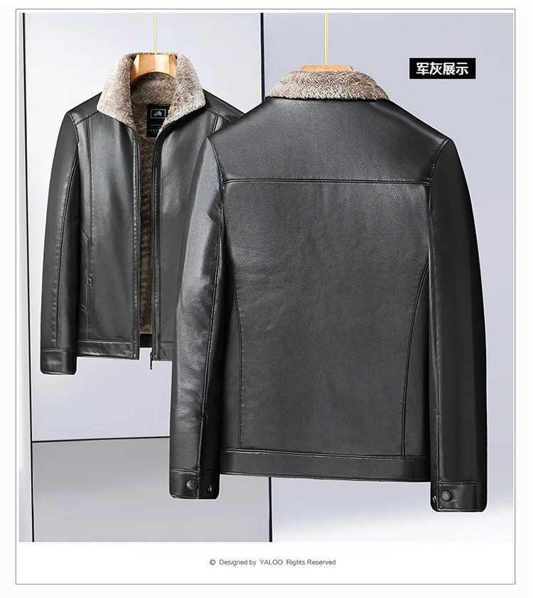 Large size mens PU leather jacket male tide winter extra large men loose man leather jacket fleece 7XL 6XL waterproof jacketT251029