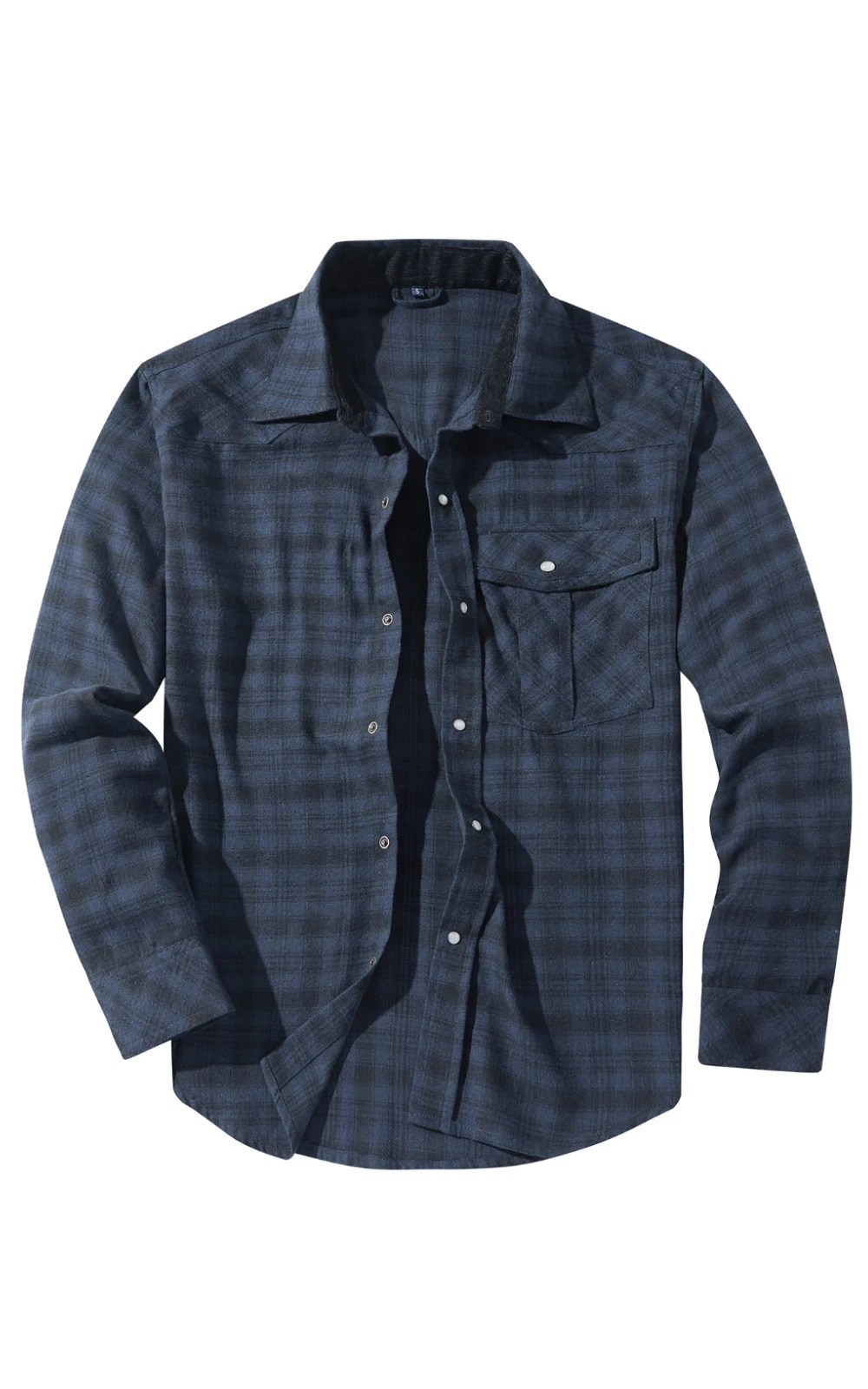 Mens Fashion Plaid Checkered Brushed Flannel Shirts Single Pocket Long Sleeve Slimfit Youthful Outerwear Casual Shirt 251029