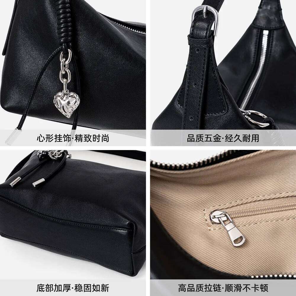 Split Leather Women's Underarm New Niche Design Vintage Simple Crossbody Cowhide Fashion Handbag Shoulder Bag Suotong1029