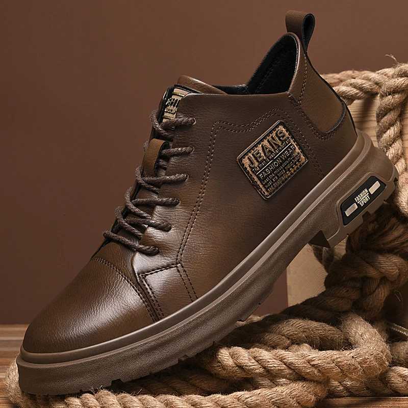 Mens Business Breathable Leather Shoes Mens Casual Leather Shoes Designer Trendy Allmatch Platform Shoes Zapatos De Hombre Z251029
