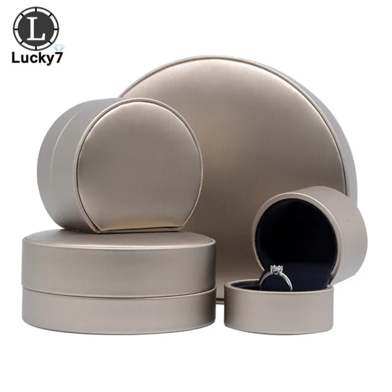 Semicircular Jewelry Box Ring Pendant Brushed PU Leather Bracelet Necklace For Display Case Holder 251013