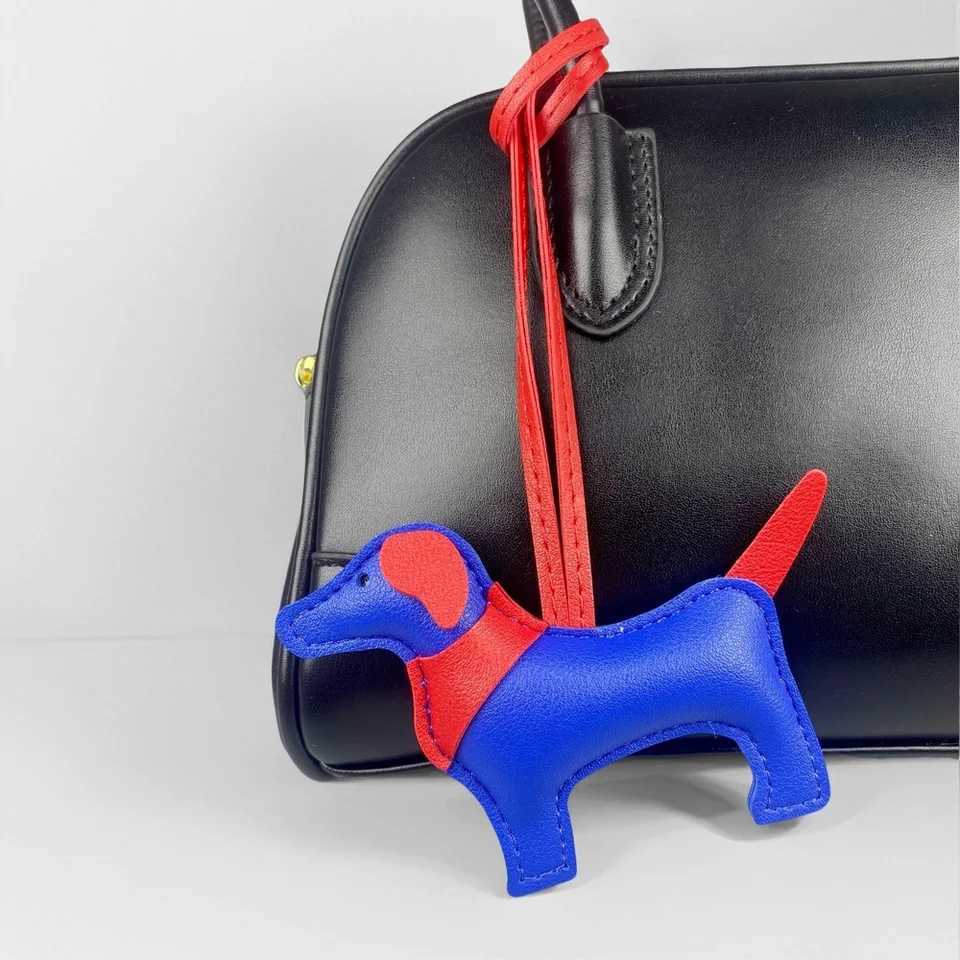 Adorable ScarfStyle Puppy Bag Charm PU Leather Dog Pendant for Purses BackpacksW251029