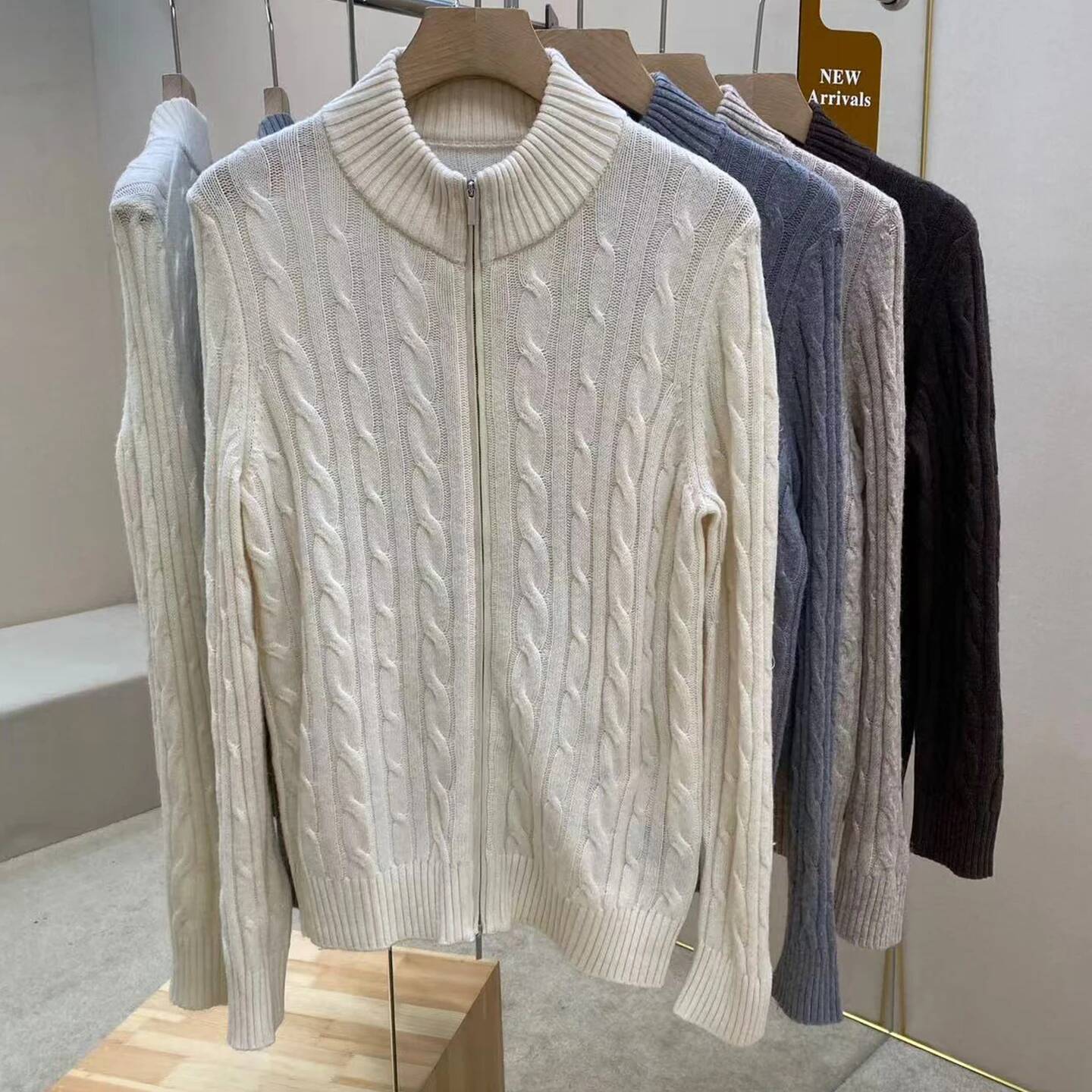 Twist Textured Wool Cashmere Men's Cardigan Jacket