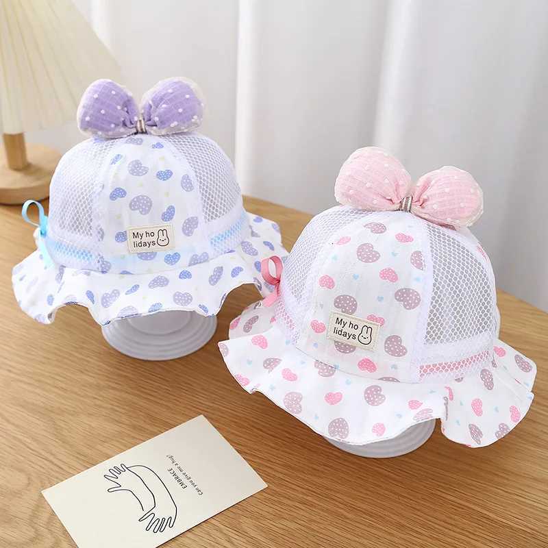 Summer Baby Fisherman Hats Thin Breathable Children Sunshade Visors Cute Bow Toddler Basin Hat Wide Brim Kids Sun Protection Cap251028
