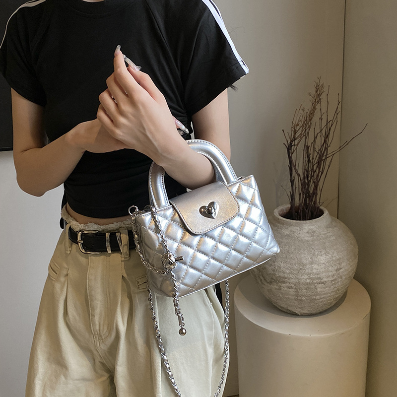 Fashions Bag 2025 Quilted Chain Strap Bag for Women, Elegant Shoulder Crossbody Bag & Top Handle Purse, Luxury Textured Design Free Shipping