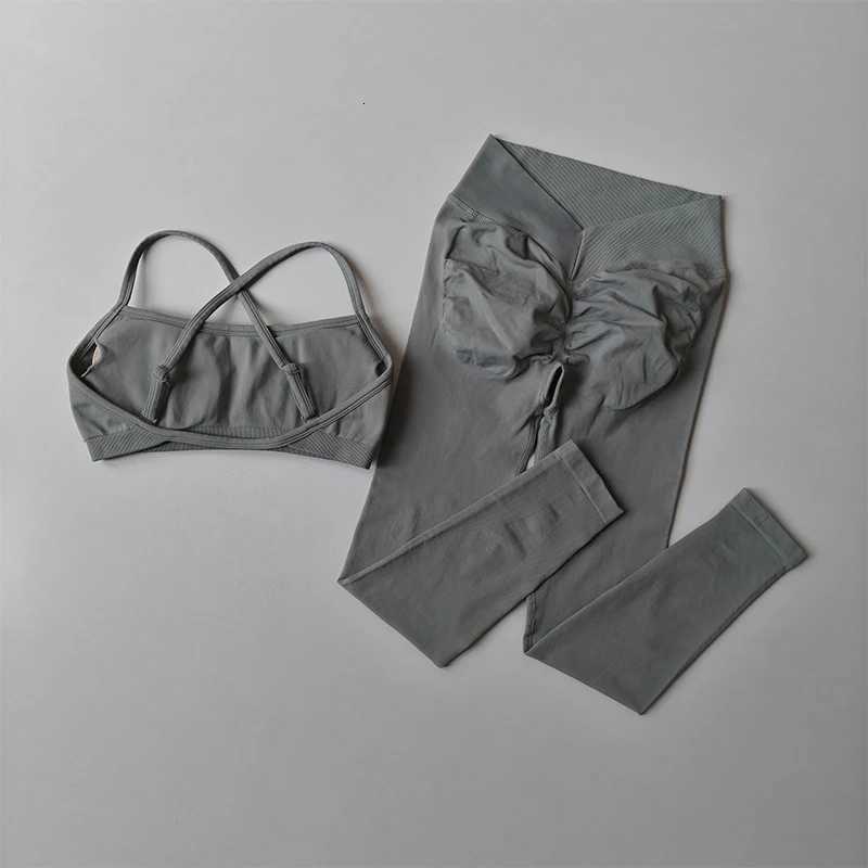 Leggings Set Women Seamless Yoga Set Fitness Clothing High Waisted Gym Legging Padded Tank Top Workout Fitness Sport Bras SuitXJ251029