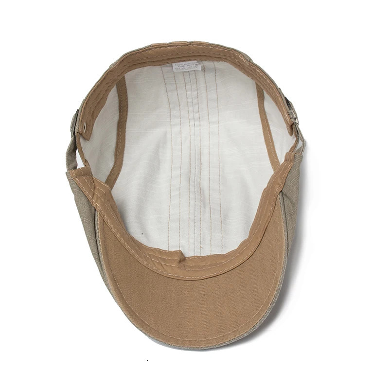 CNTANG Men Beret Fashion Embroidery Flat Cap Summer Visor For Male Vintage Cotton Casual Berets Adjustable 251013