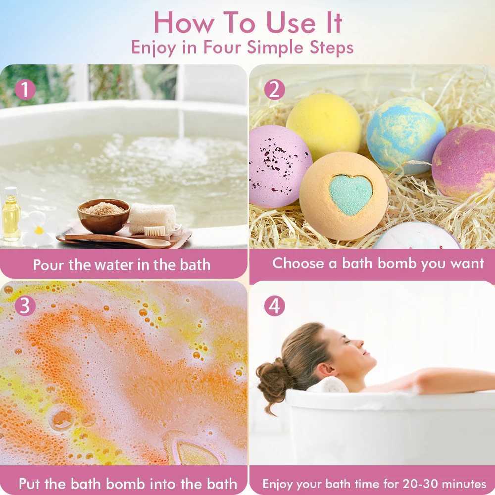 Bath Bombs Gift Set 12Pack Handmade Natural Organic Ingredients Spa Relaxing Gifts for Women Men Aromatherapy Bubble Bat L251029
