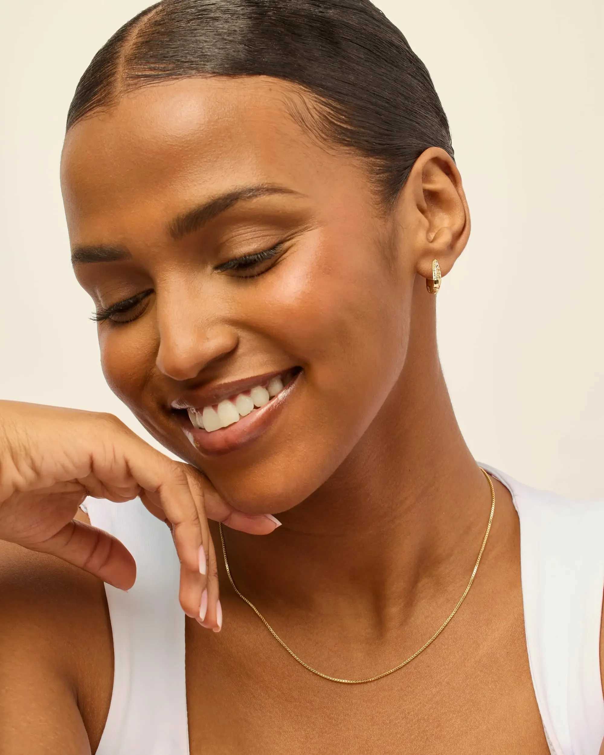 18K Gold Plated Hoop Earrings For Women Luxury Zircon Earrings With 925 Sterling Silver Posts Lady Girls Hypoallergenic CubicW251029