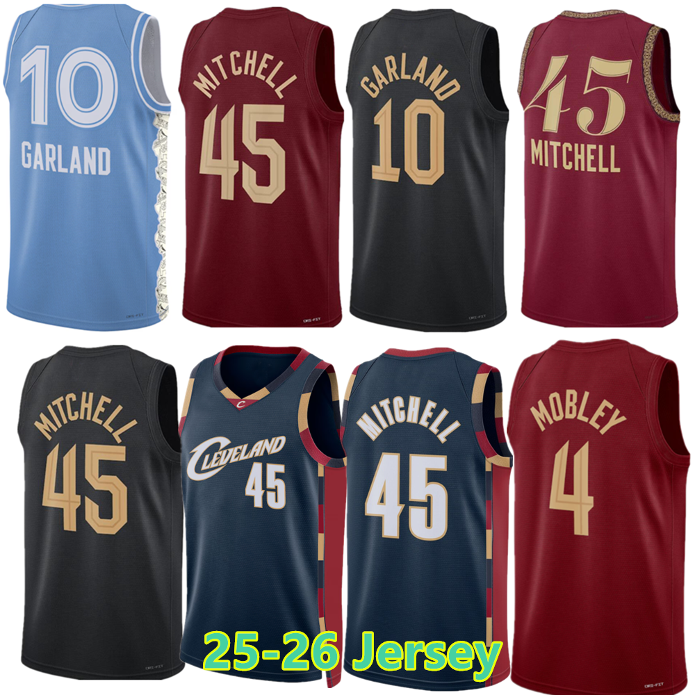 Custom Donovan 45 Mitchell Jersey 10 Darius Garland 31 Jarrett Allen 3 Caris LeVert 35 Isaac Okoro Evan Mobley James Basketball Jerseys