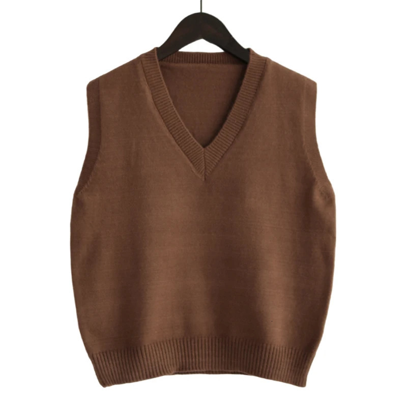 Sleeveless VNeck Sweater Vest Women 2025 Korean Fashion Knitwear Spring Autumn Solid Color Allmatch Pullovers Waistcoats Tops 251029