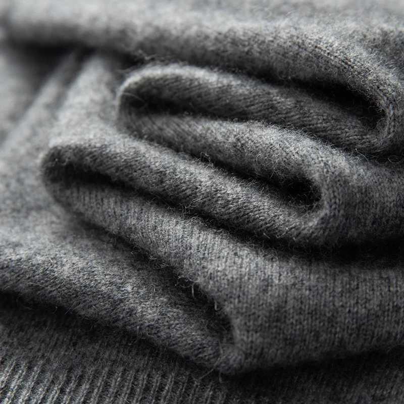 Mens 100 Pure Cashmere Pullover Sweater AutumnWinter Thickened Warm Geometric Knitted Loose round Neck Casual Jumper J251029