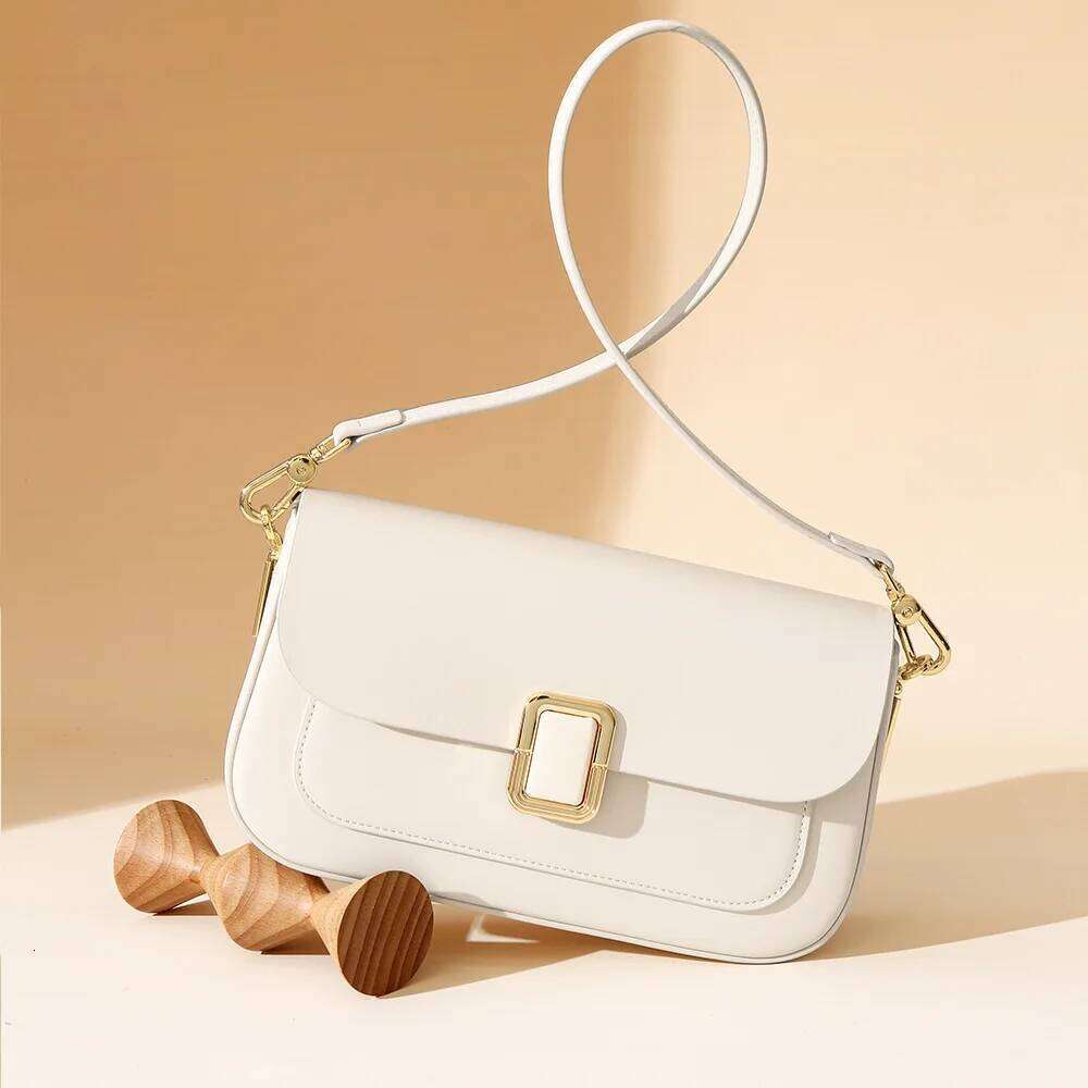 Cowhide Underarm New Niche Design French Vintage Crossbody Fashionable Ladies Single Shoulder Small Square Bag Suotong1029