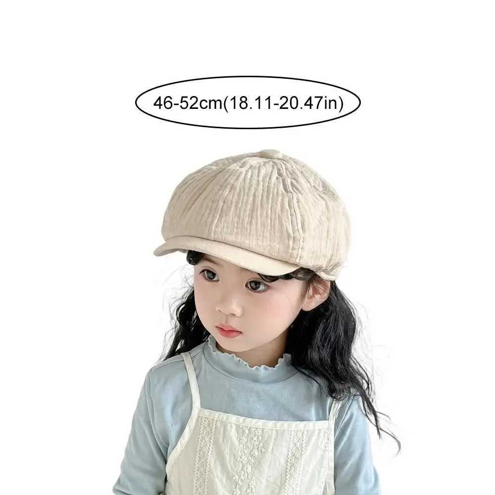 Retro Solid Color Children Forward Hat Korean Harajuku Kids Newsboy Cap Visor 26year Baby Beret Boy Girl251028