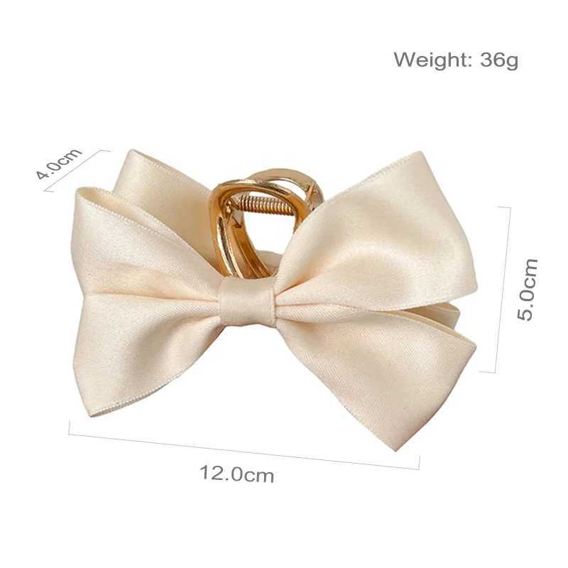 Large Fashion Satin Bow Headdress Internet Celebrity Catch Cross Hair Claw Hairpins Sweet Hair Accessories For Girls 12CMW251028