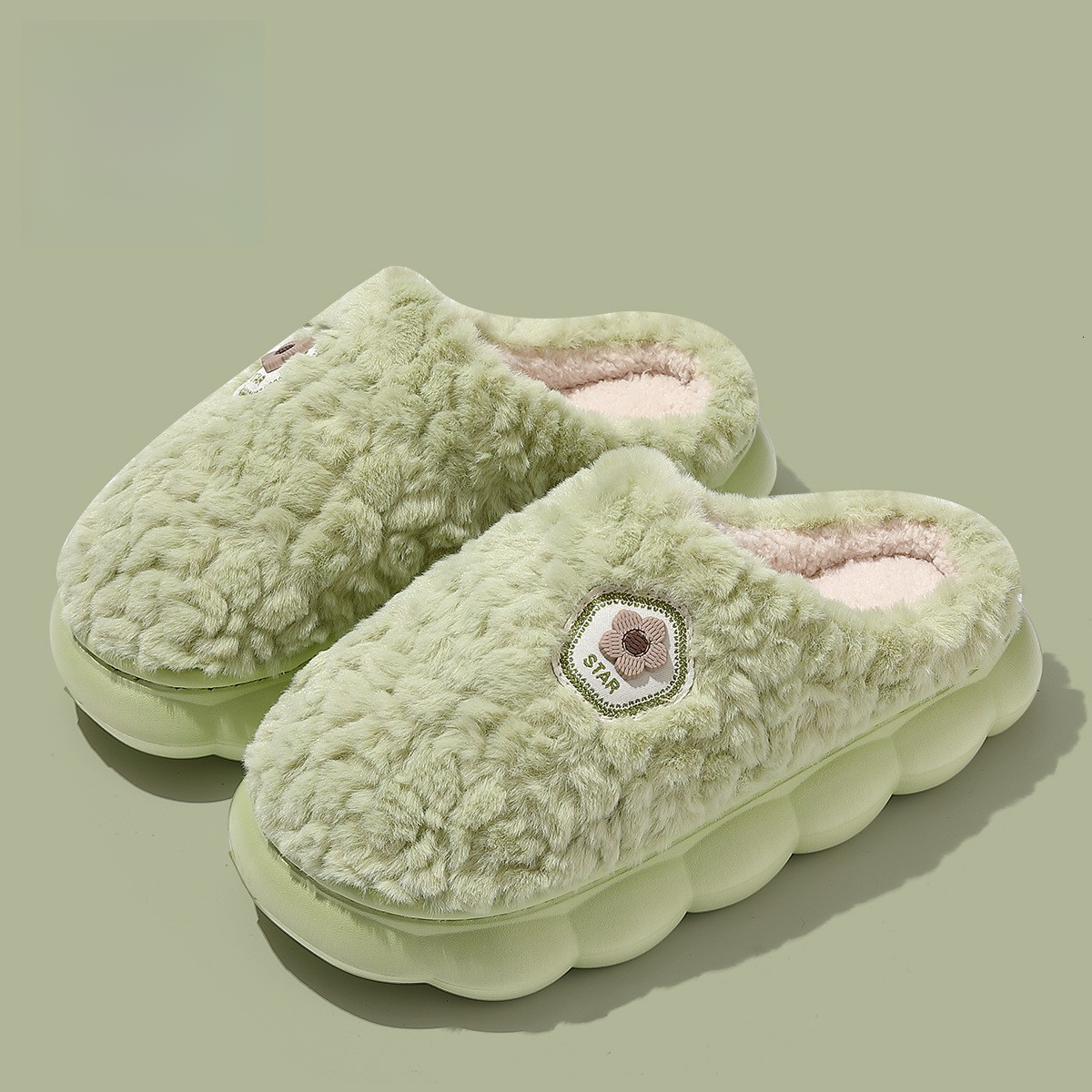 Designer cotton slippers for women, thick-soled for autumn and winter, home, indoor, warm and anti-slip, couple, men, wholesale of wool cotton slipper