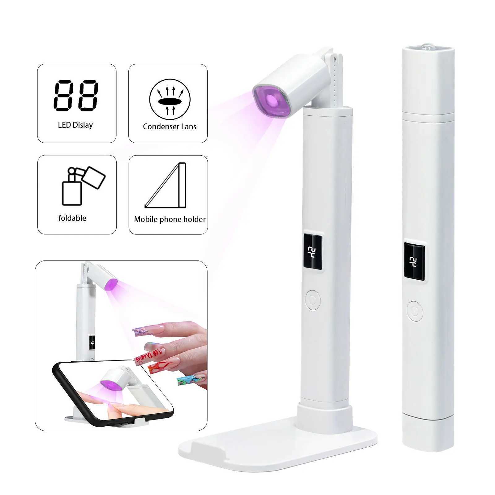 Professional Adjustable Stand Nail Lamp Cordless Rechargeable UVLED Light Mini Dryer for Home Salon Gel Polish J251117