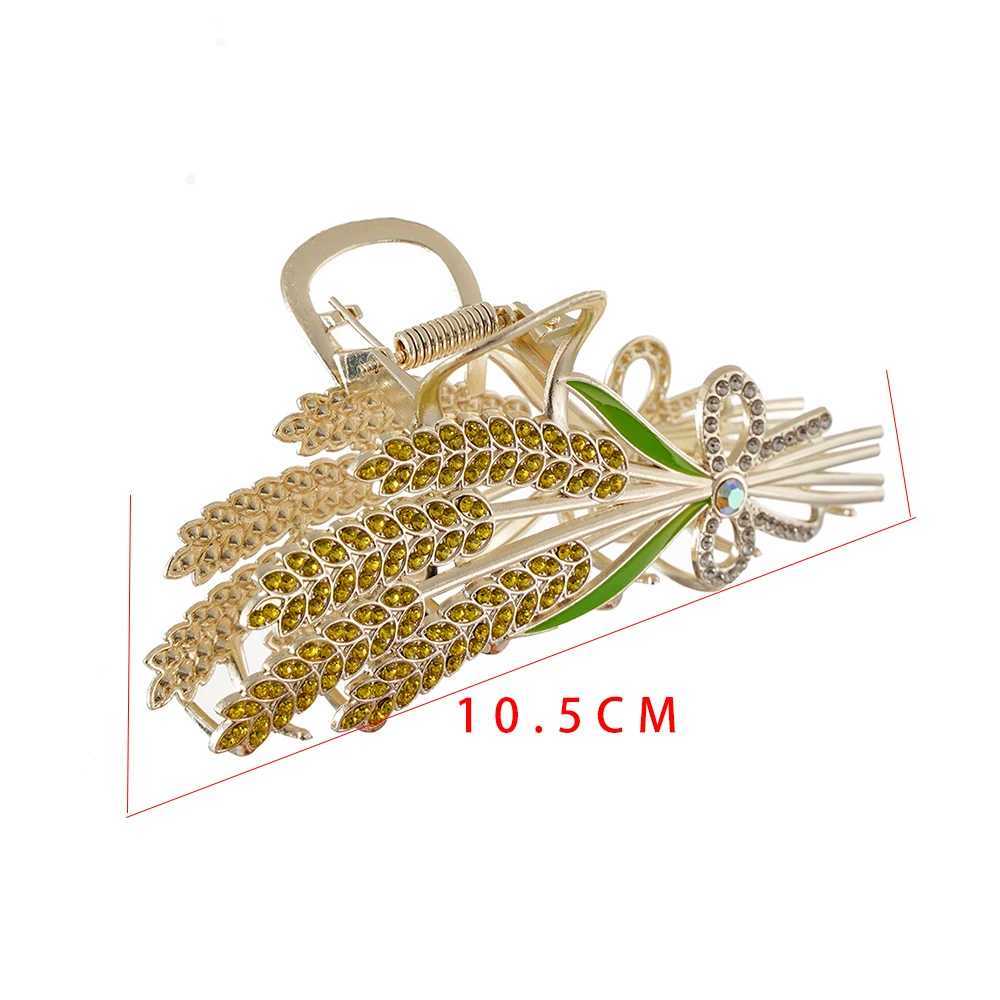 Korean Wheat Ears Hair Claws Hairpins For Women Fashion Clip Metal Crab Headwear Hair Accessories Wedding Birthday GiftW251028