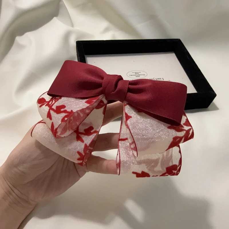 Bow Hair Ribbon Women Fluttering Headband Large Intestine Hair Rings Premium Feeling Black Hair tie Band Hair AccessorriesW251028