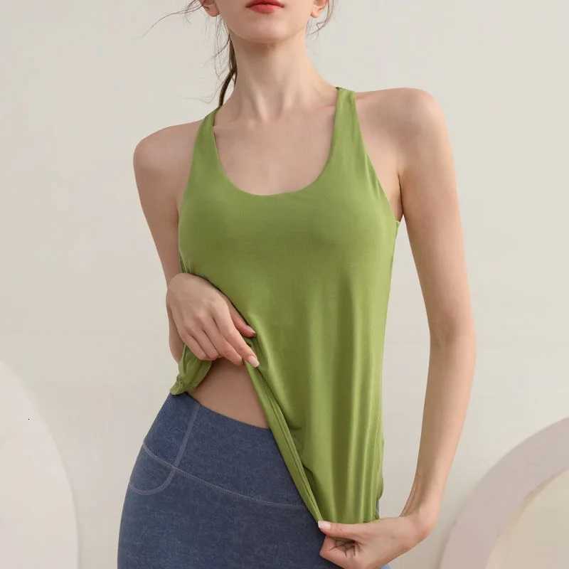 Fake Twopiece Fitness Vest Chest Cushion Sports Top Running Cross Shock Absorption Beauty Back Yoga Suit Sleeveless TshirtXJ251029