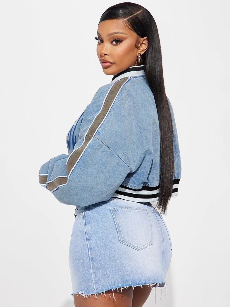DGLUKE Cropped Bomber Jacket Women Letter Printed Varsity Jacket Patchwork Fleece Baseball Jackets Y2K Streetwear Coat 251029