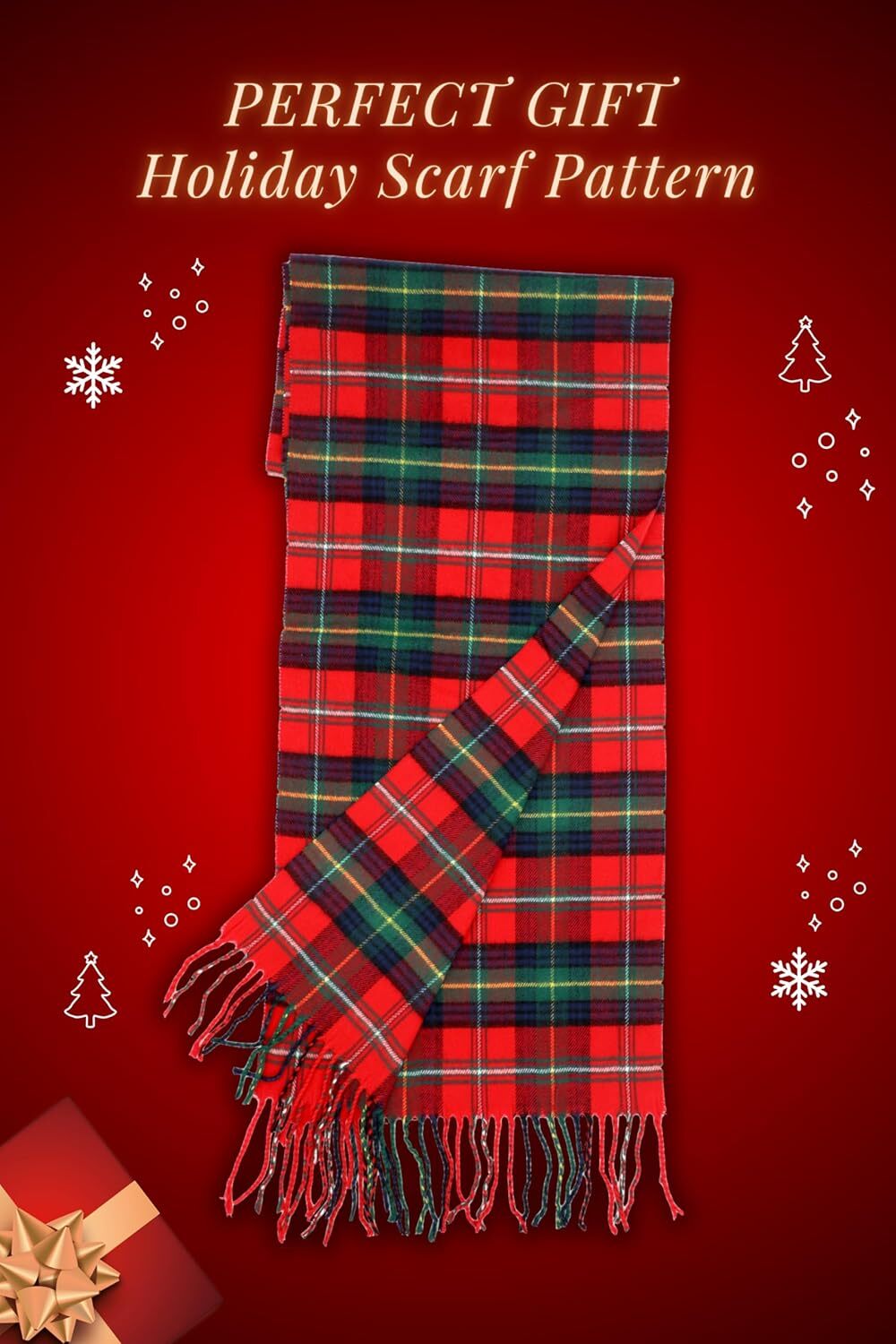 Custom Scottish Tartan Plaid Scarf Warm Cashmere Feel Winter Scarf Scarves for Holiday Christmas Daily Wear