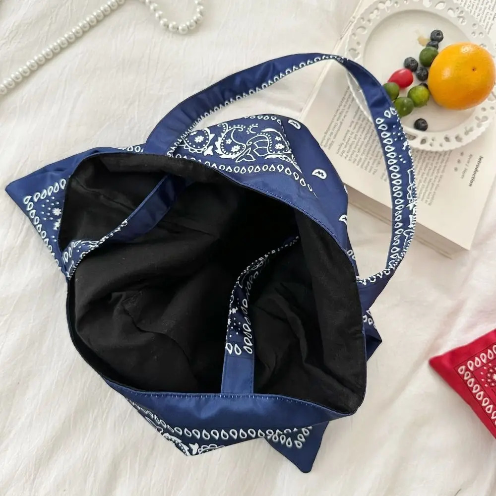 Printed Cashew Flower Canvas Bag Large Capacity Retro Canvas Tote Bag Shopping Bag Lightweight Ethnic Style Shoulder Bag Summer 251029