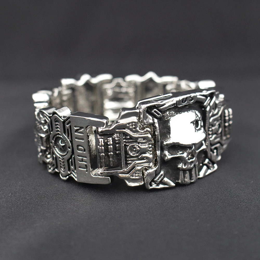 Vintage Charm Skull Bracelet Punk Hip Hop Rider Bracelet for Men Boy Gift High Quality US Street Motorcycle Jewelry Drop 251028