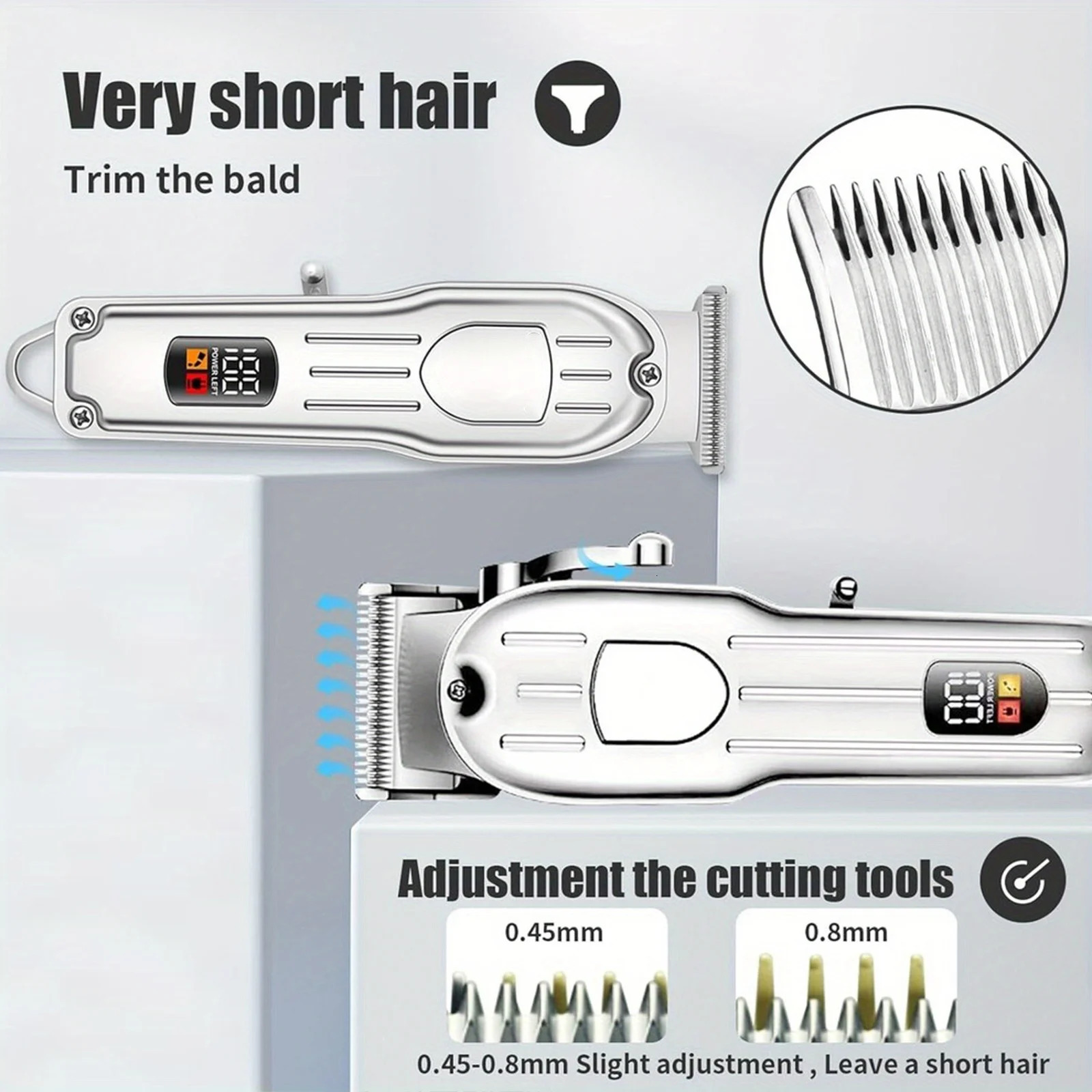 Professional Hair Clippers and Zero Gapped Trimmer for Men Cordless Barber Clipper KitRechargeable LCD Display Gifts 251029