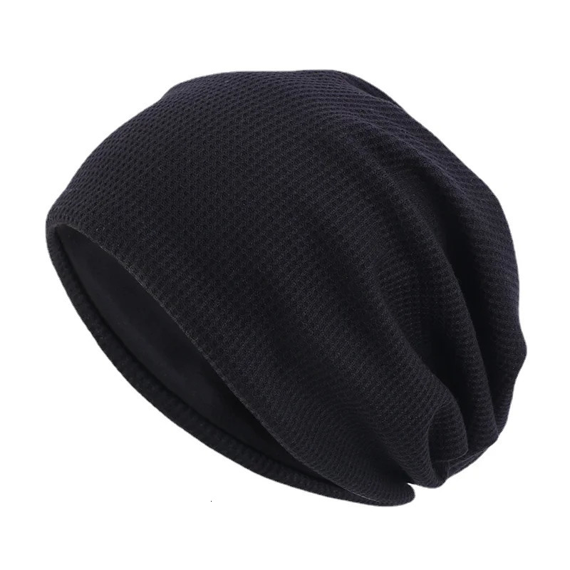 Double Fabric Cotton waffle pattern Autumn Early Winter Skullies Beanies 251029