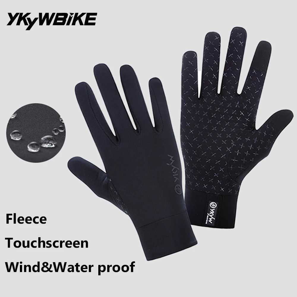 YKYWBIKE Winter Cycling Gloves Men Women Touch Screen Padded Bike Glove Water Resistant Windproof Warm AntiSlip Elastic Running J251029